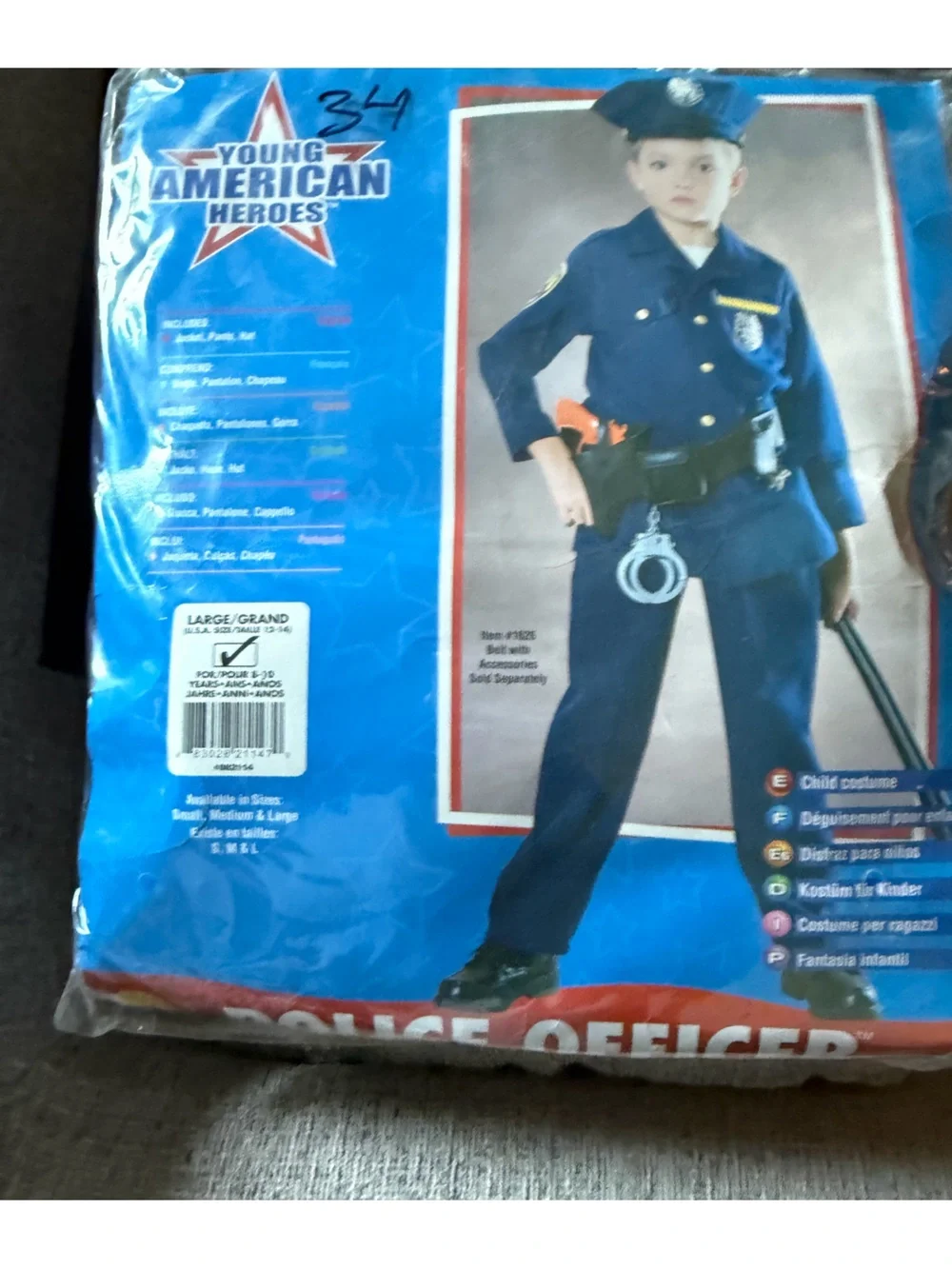 Kids Vintage Police Officer Cop Halloween Costume Law Enforcement